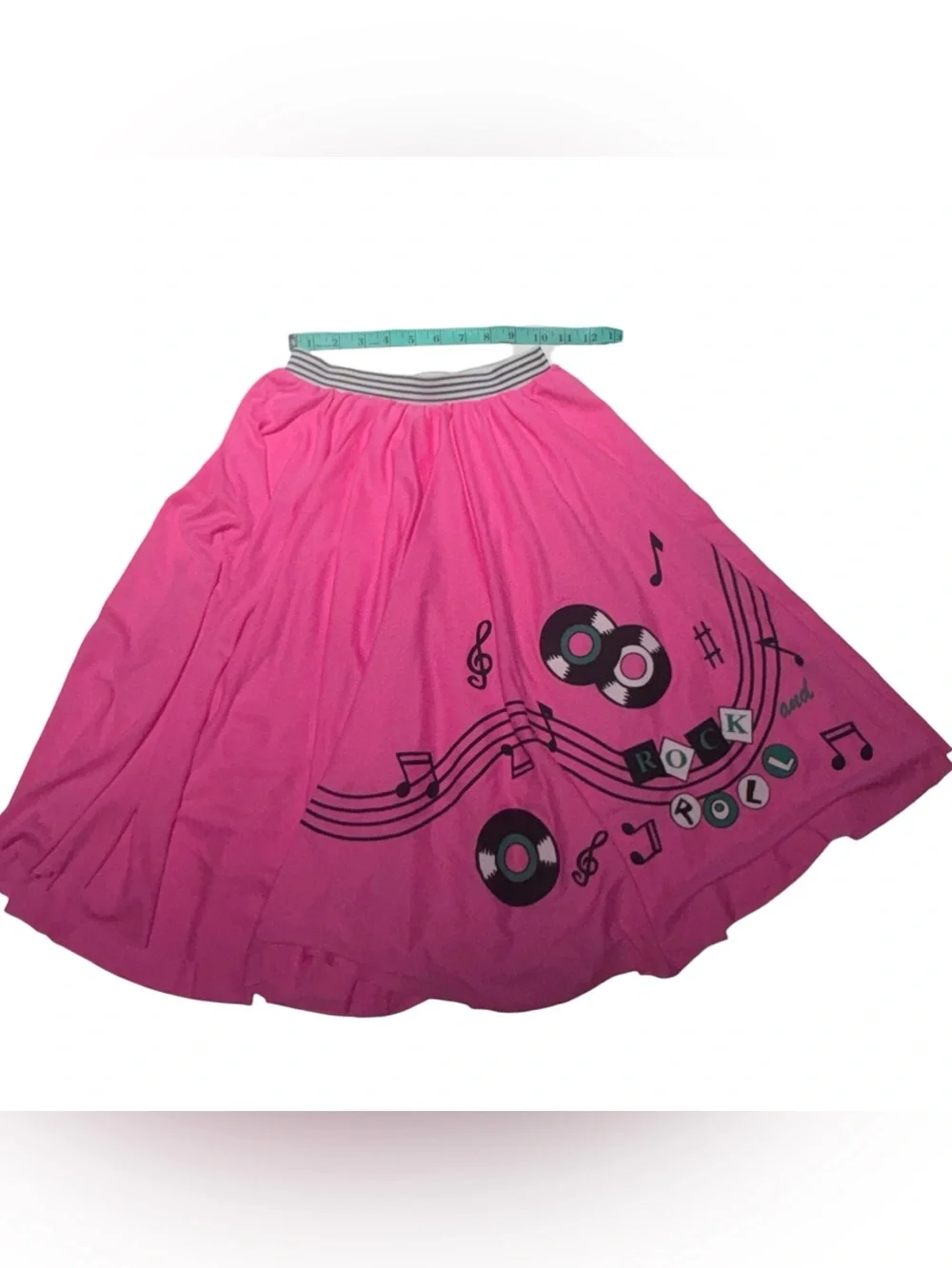 Girls' Pink Rock 'n' Roll 50’s 3 Piece Costume - Skirt Neckerchief Shirt 12/14